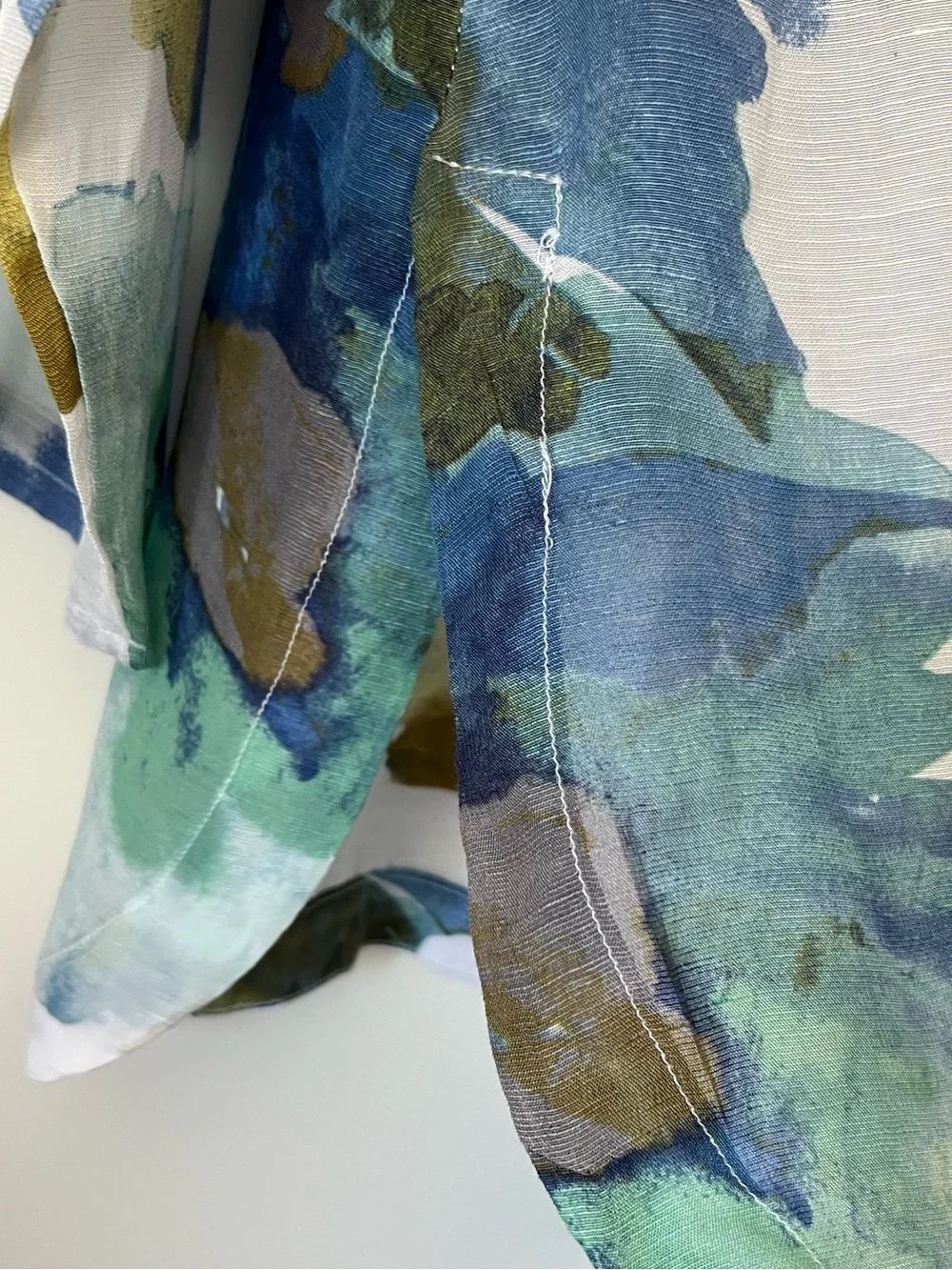 Habitat 2 Piece Button-Front Shirt & Tank Watercolor Floral Spring Linen Blend - Picture 9 of 16